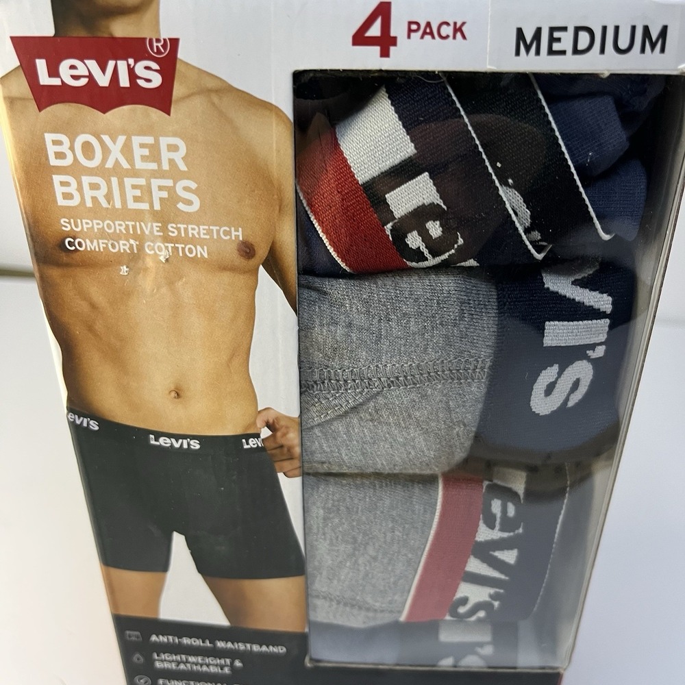 levis boxer briefs 4 Pack Size Medium Breathable Lightweight Anti-roll Fly